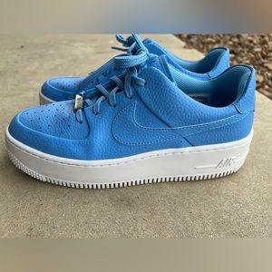 Nike Air Force 1 blue platforms